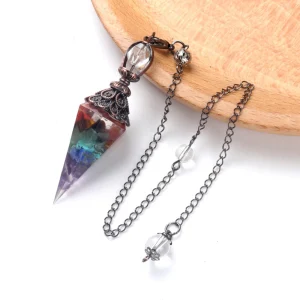 Hexagonal crystal-point pendant