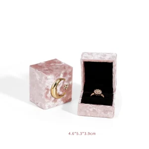 Velvet moon ring box