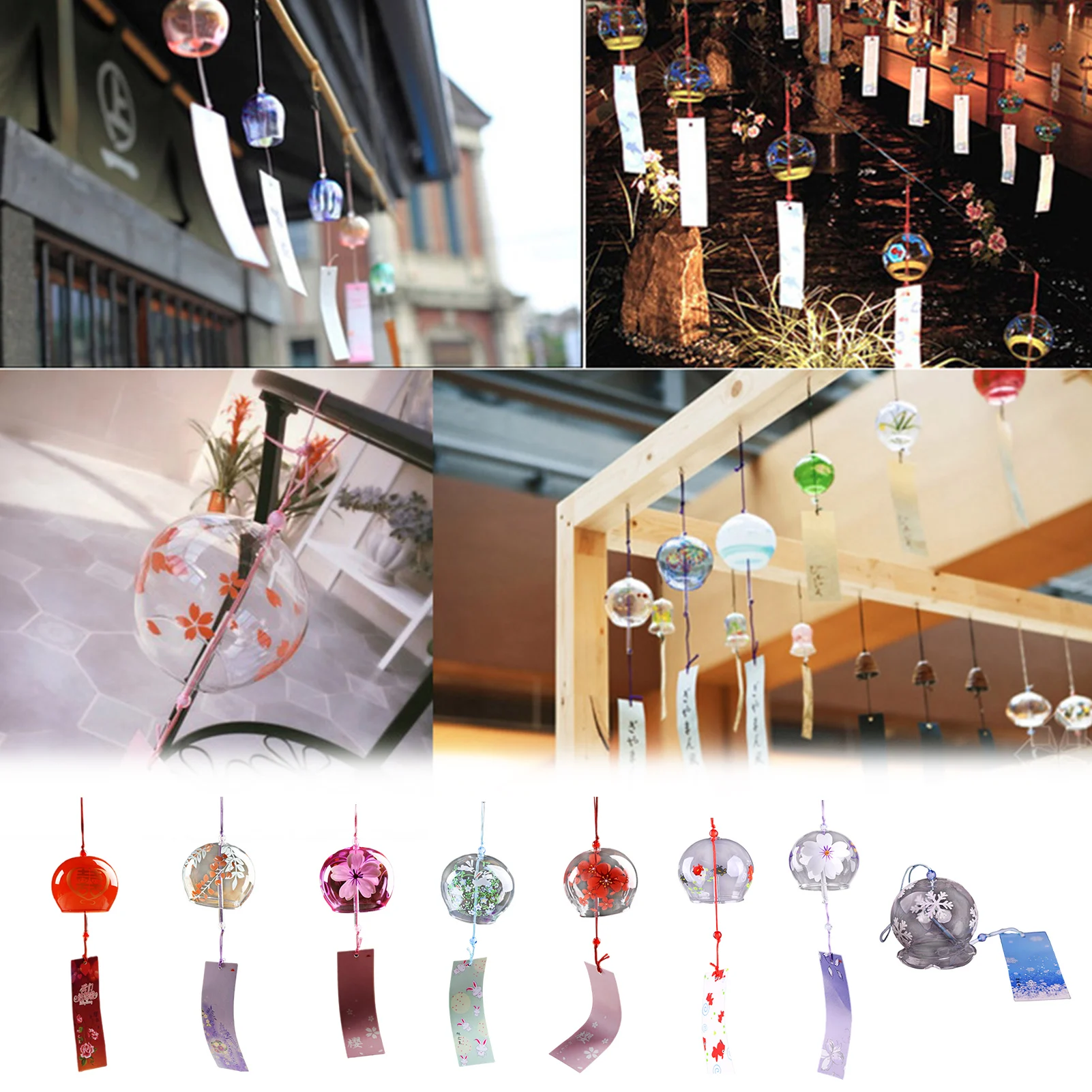 Cherry blossom glass wind chime 2
