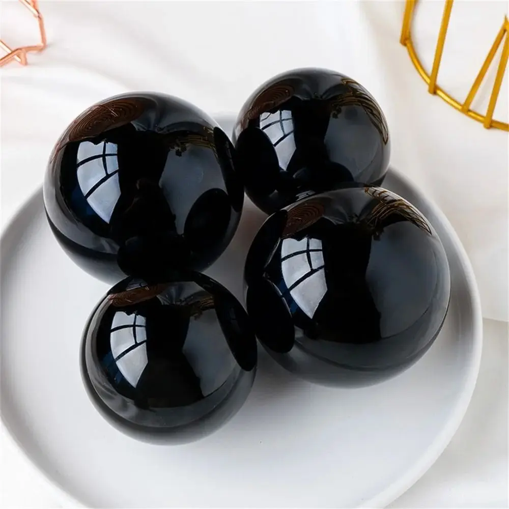 Natural obsidian crystal sphere 3