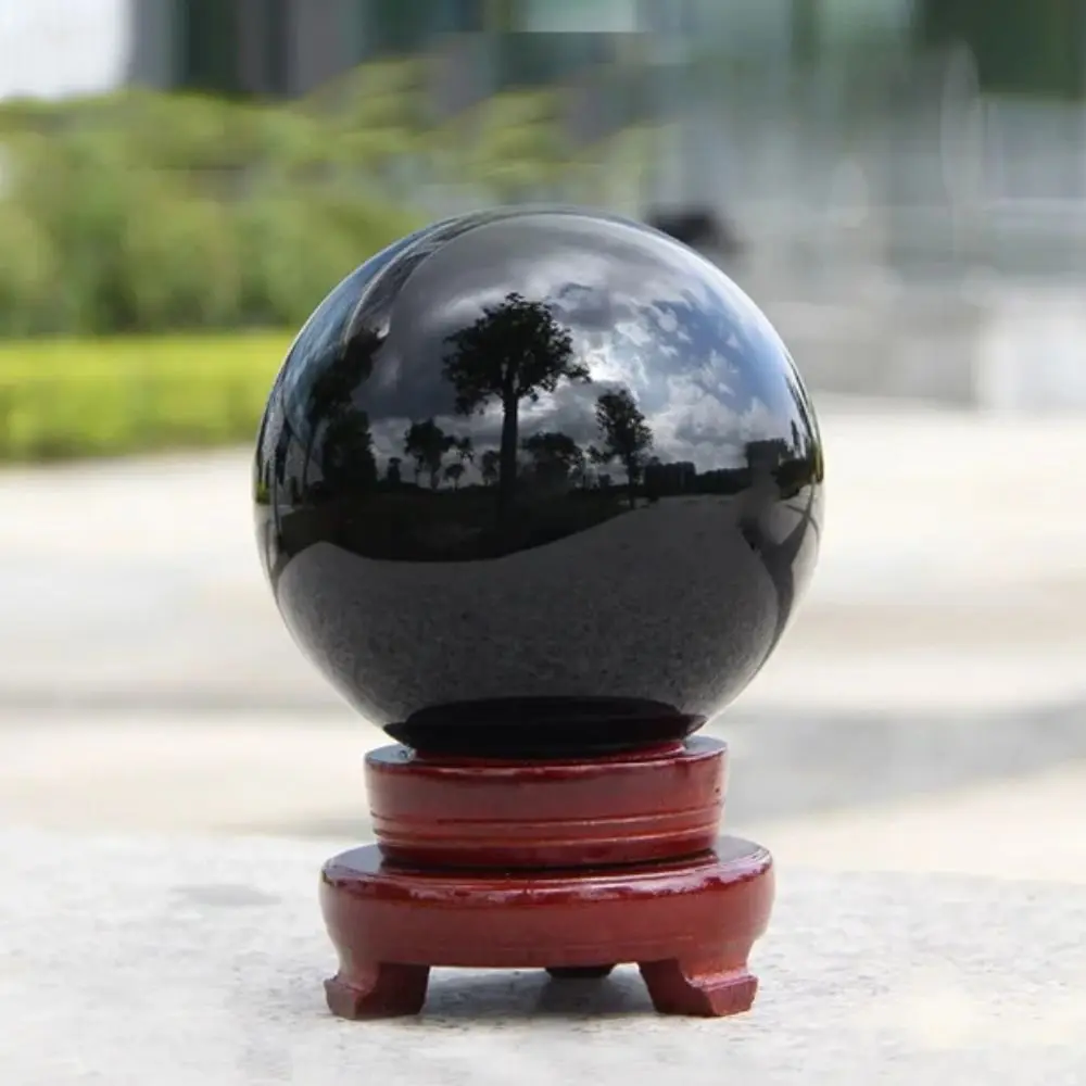 Natural obsidian crystal sphere 2