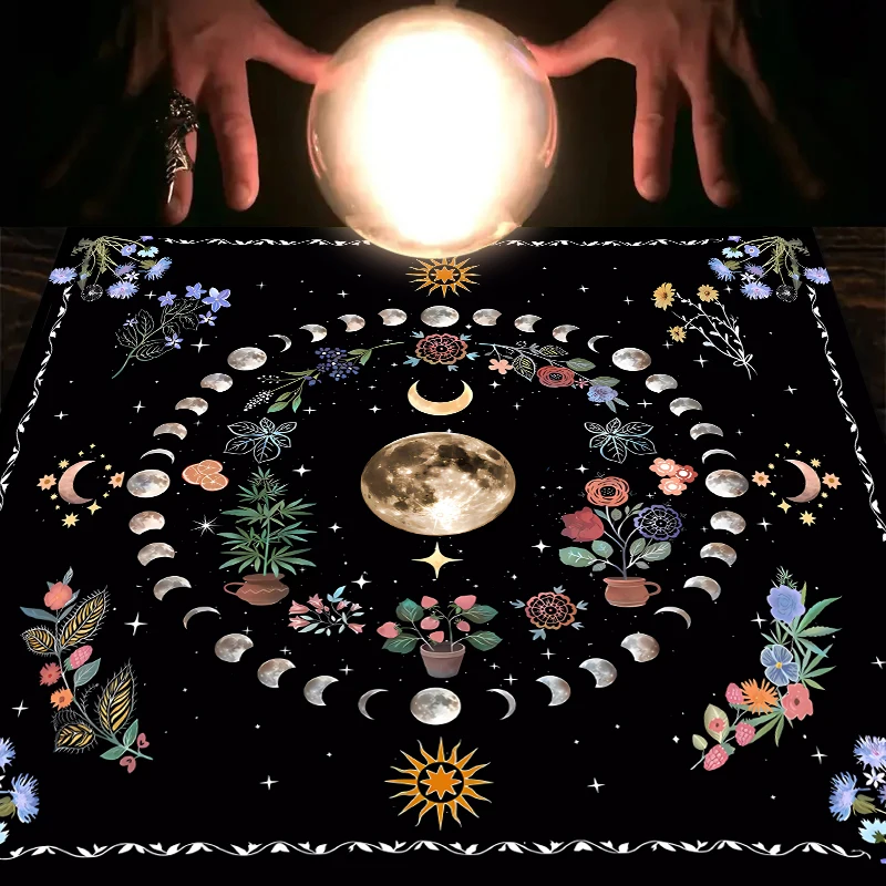 Moonflower tarot table cloth