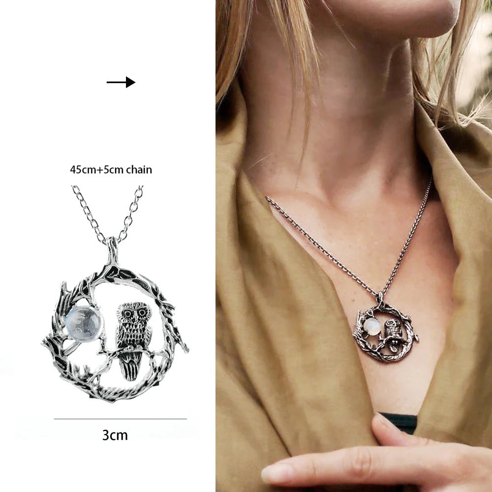 Vintage moonstone-style pendant necklace 6
