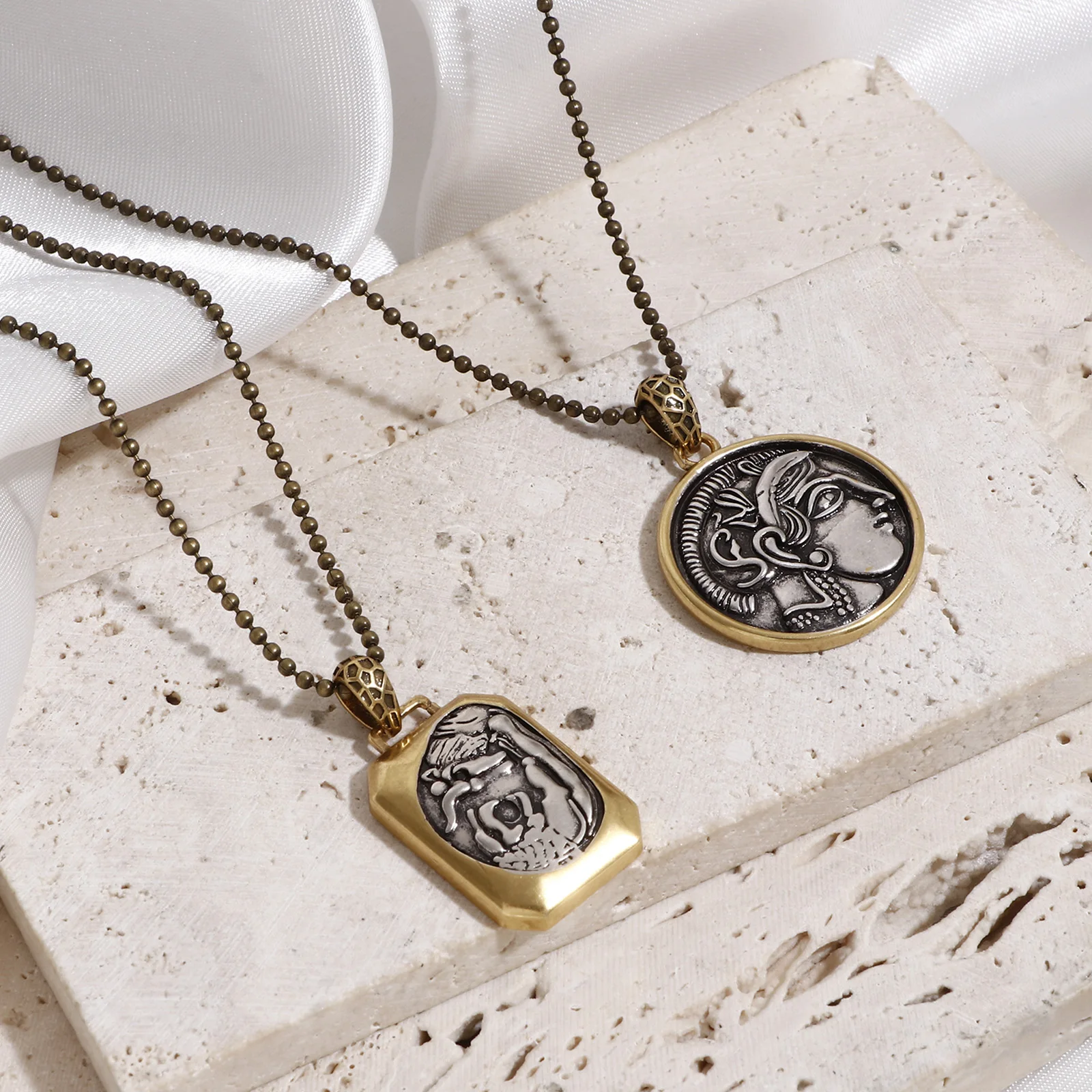 Antique bronze coin pendants 5