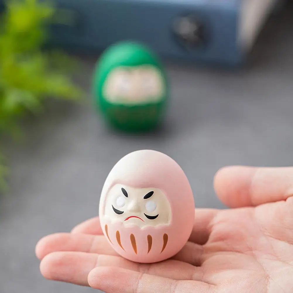 Mini ceramic daruma charm 5