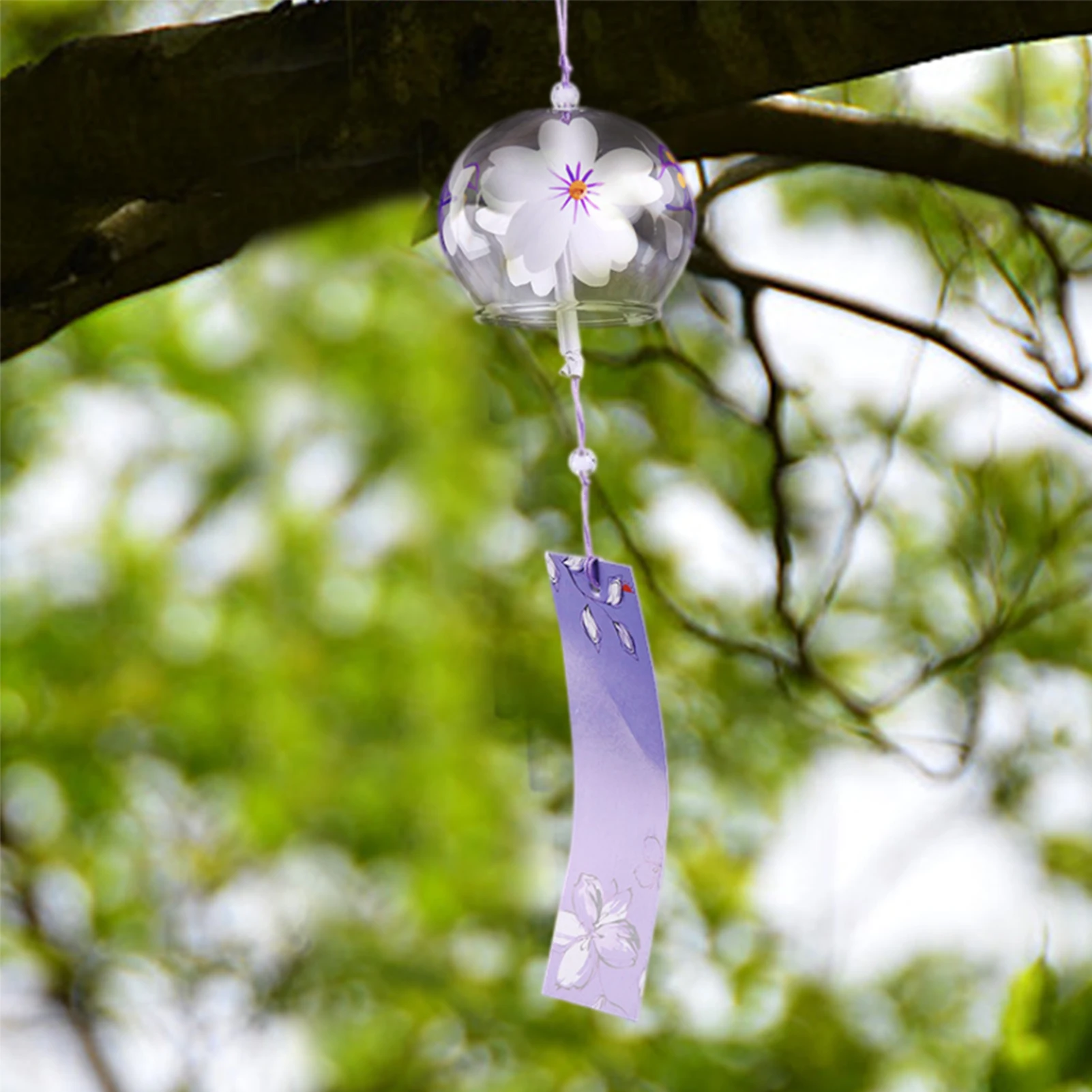 Cherry blossom glass wind chime 3