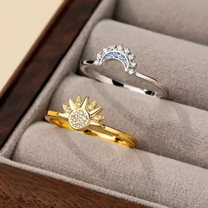 Sun and moon ring set 6