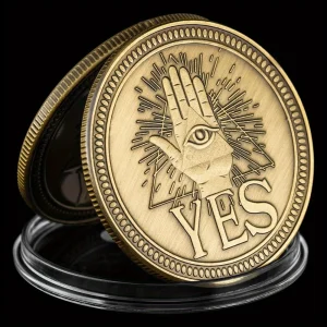 Gothic yes or no coin — all-seeing eye
