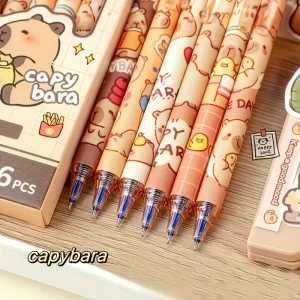 Capybara erasable gel pens — set of 6 2