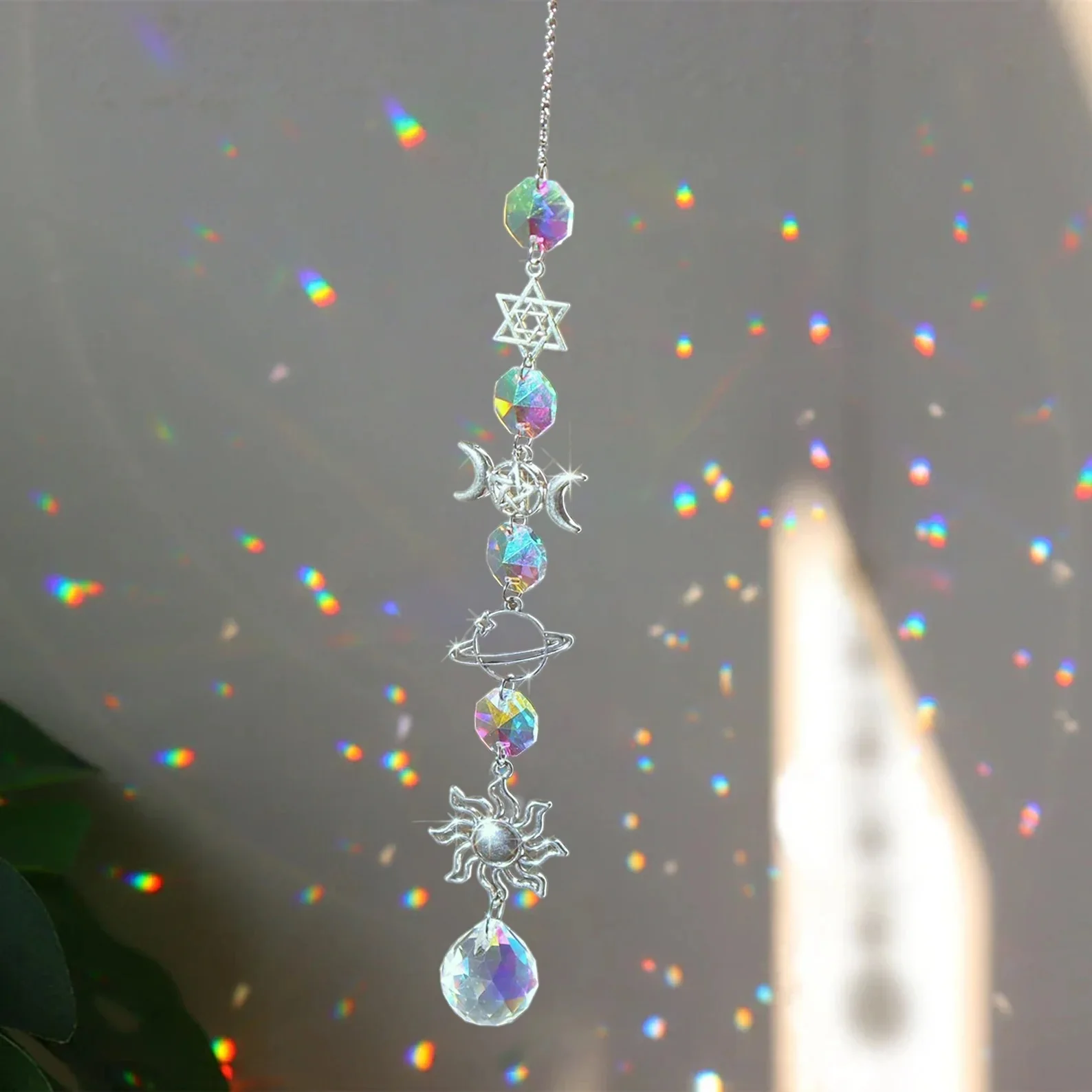 Rainbow crystal wind chime suncatcher 4