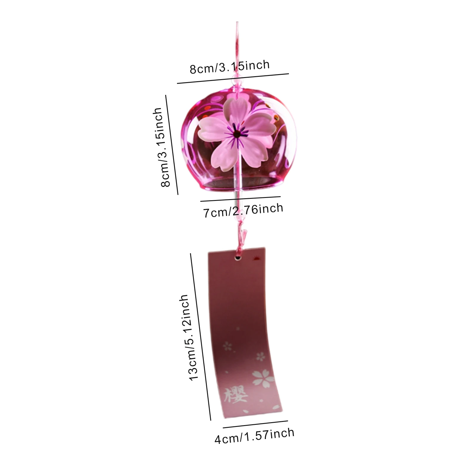 Cherry blossom glass wind chime 6