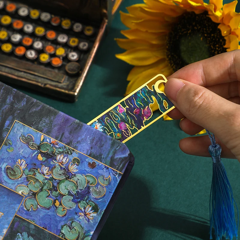 Painted metal bookmark with tassel 5