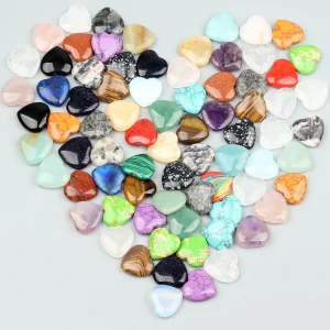 Heart-shaped crystal stones
