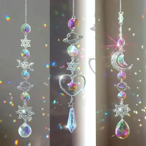 Rainbow crystal wind chime suncatcher