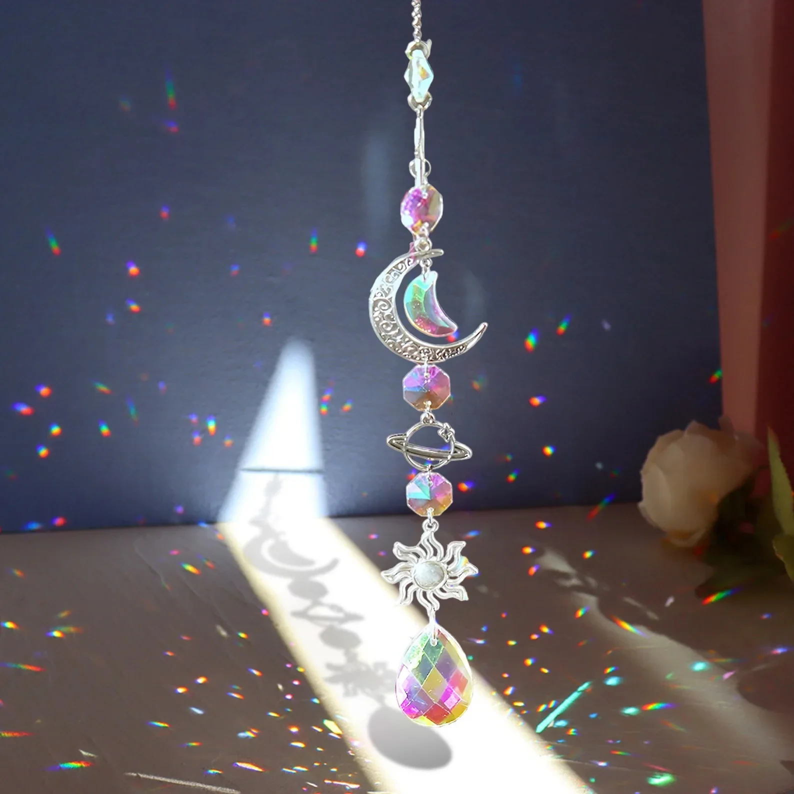 Rainbow crystal wind chime suncatcher 5