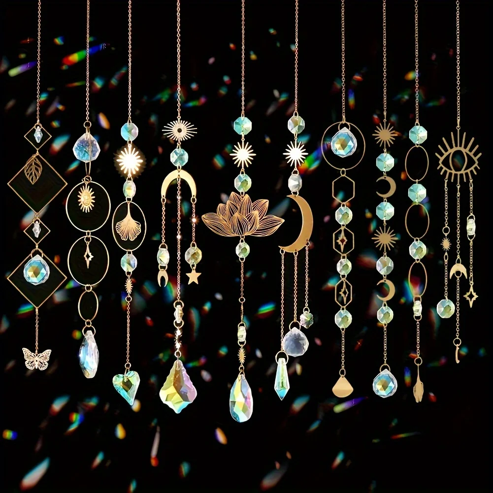 Lotus crystal suncatchers — 10 pieces