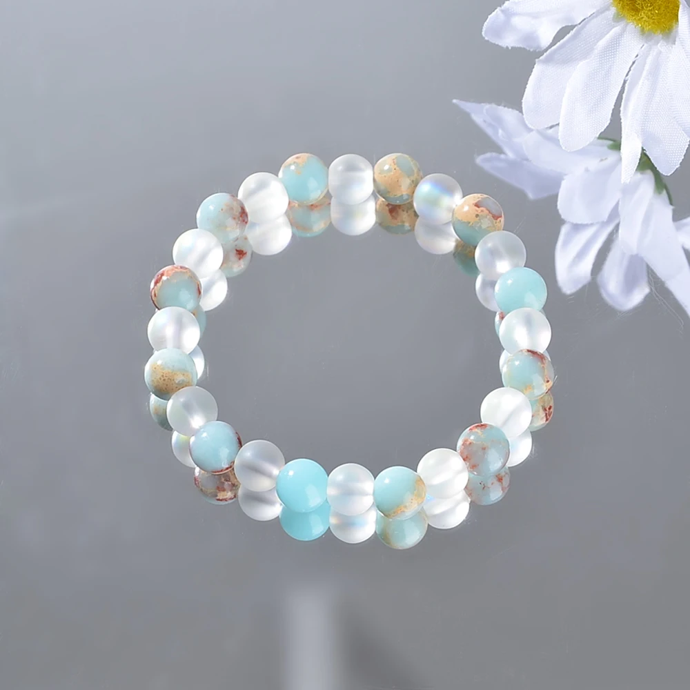 Ocean blue bead bracelet 2