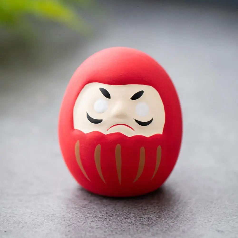 Mini ceramic daruma charm 2