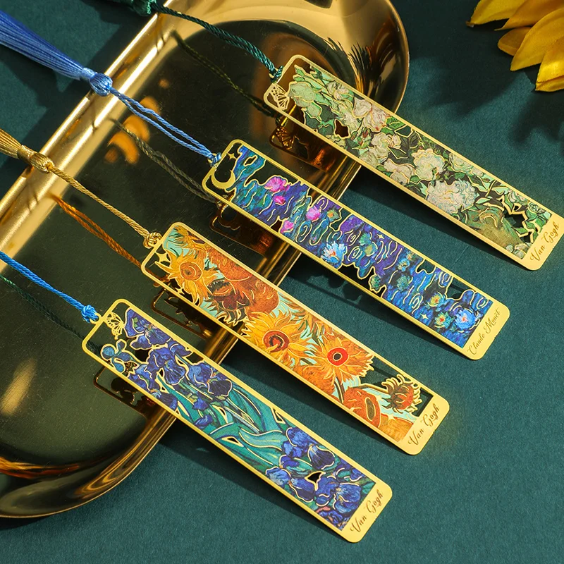 Painted metal bookmark with tassel 2