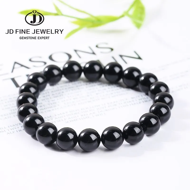 Black tourmaline bead bracelet