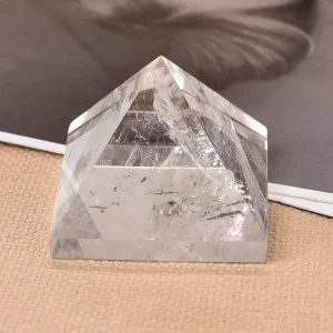 Clear quartz crystal pyramid