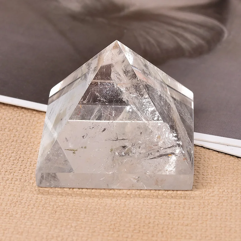 Clear quartz crystal pyramid