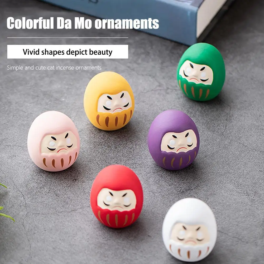 Mini ceramic daruma charm 4