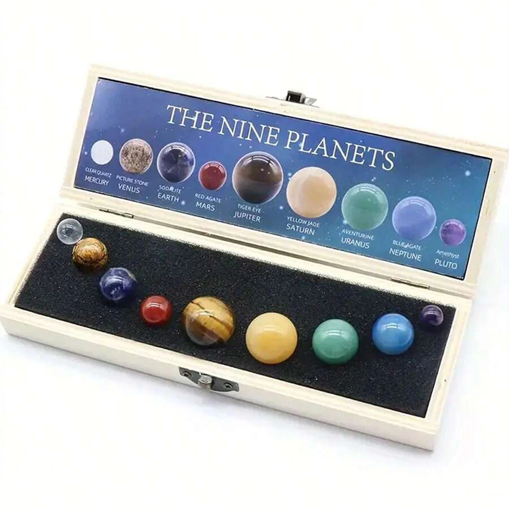 Solar system gemstone set — nine planets