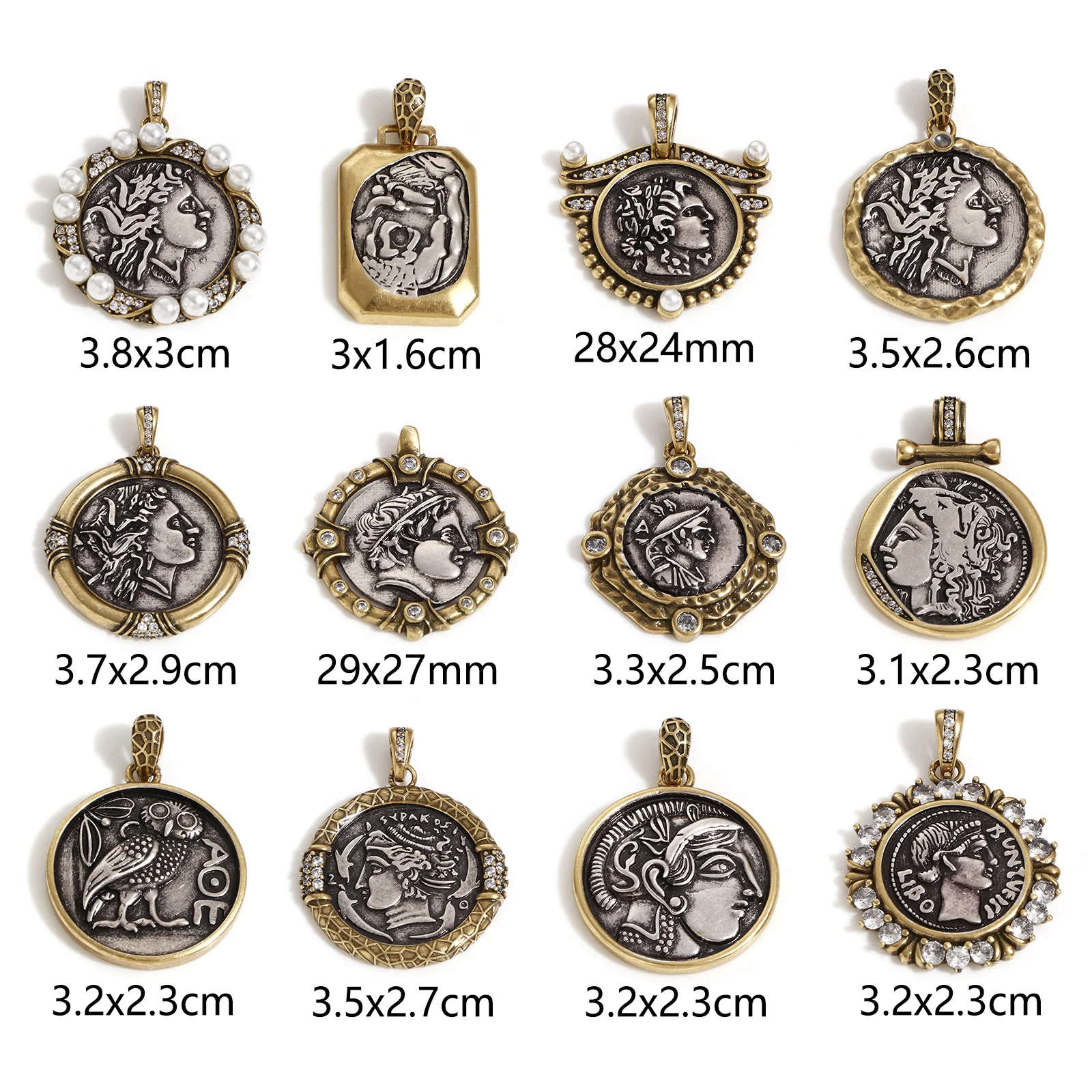 Antique bronze coin pendants 2