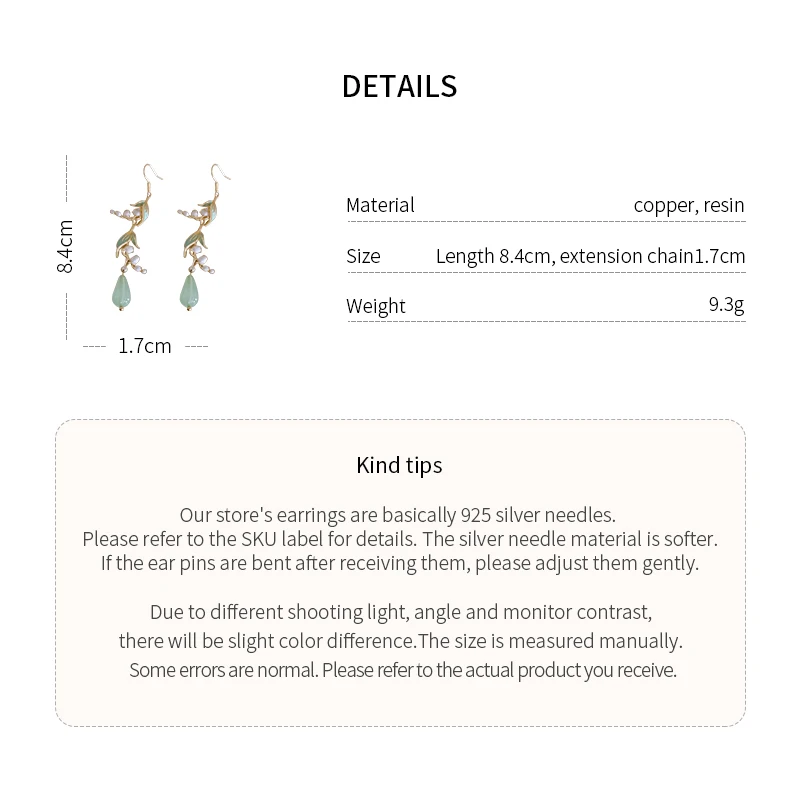 Lily-of-the-valley resin drop earrings 6