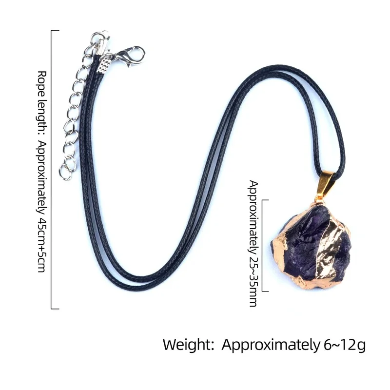 Raw crystal pendant charm in gold-tone 3